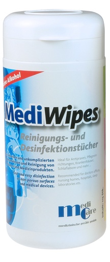 [011601150101] MediWipes Reinigungs- und Desinfektionstücher - alkoholfrei - (Neutral) Spenderdose